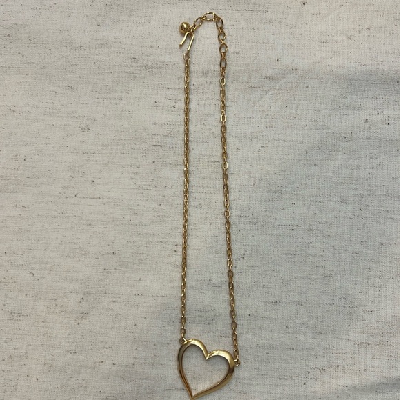 Trifari Vintage Gold Heart Necklace;16” long - Picture 2 of 5